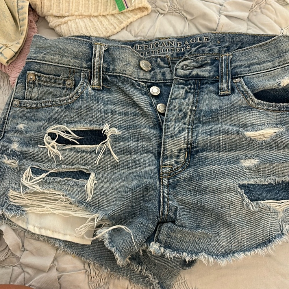 American eagle high rise jean shorts